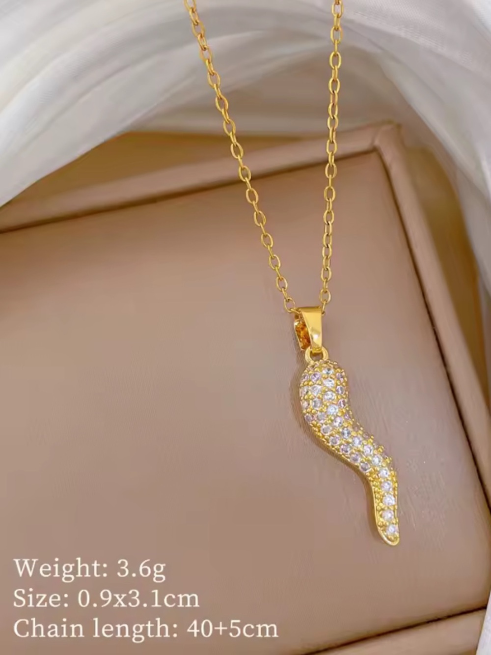 Target Gold Crystal Horn Pendant Necklace